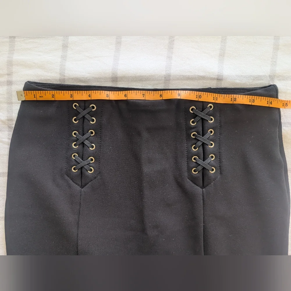 Le Chateau Black Lace-Up Pencil Skirt - Picture 7 of 11